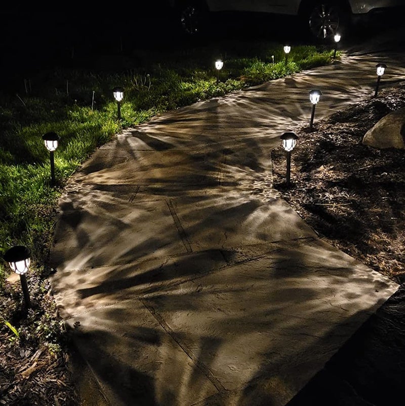 EXCMARK 10 Pack Solar Lights Outdoor Decorative Garden Yard Lights for Pathway Walkway Sidewalk Driveway. (Brown, Warm White) - Image 4